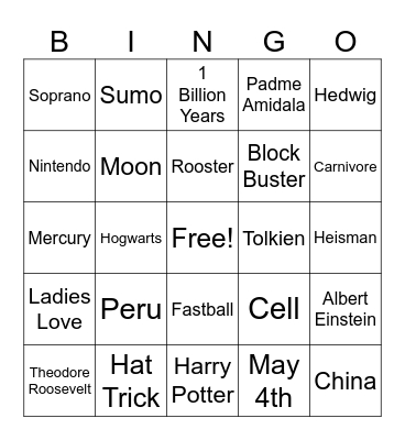 TRingo#39 GENERAL Trivia! Bingo Card