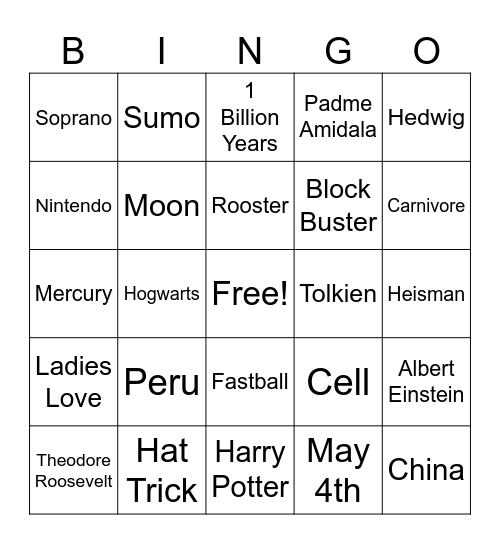 TRingo#39 GENERAL Trivia! Bingo Card