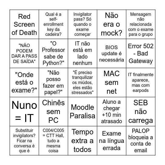 Bingo Algebra Bingo Card
