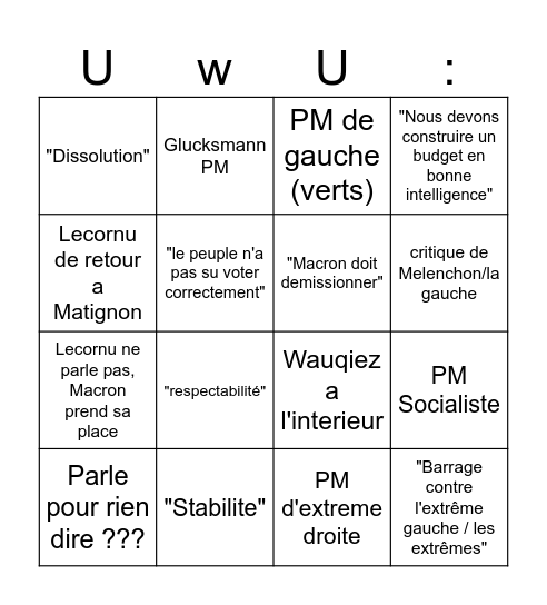Lecornu 20h Bingo Card