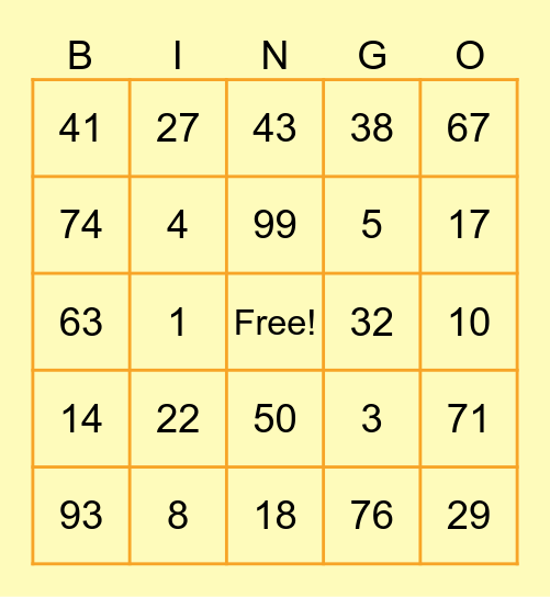 Halloween Bingo Card