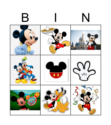 Happy Birthday Mickey Mouse Bingo Card