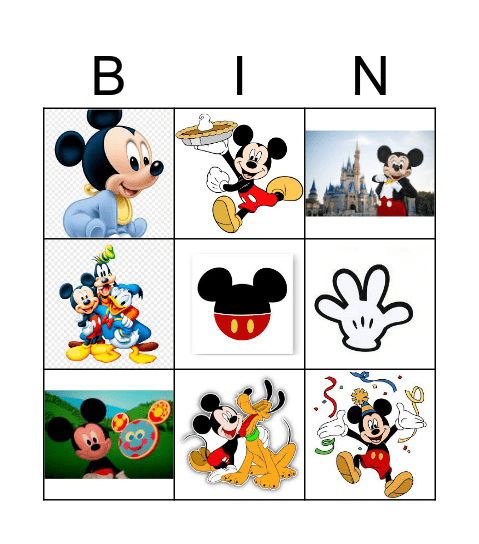 Happy Birthday Mickey Mouse Bingo Card