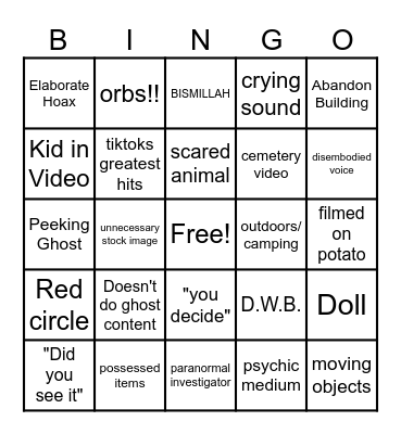 SPOOPY VID BINGO Card