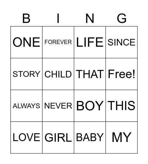 T5ME Bingo Card