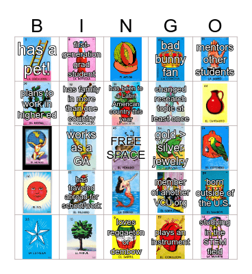 Mexican: Lotería Bingo Card