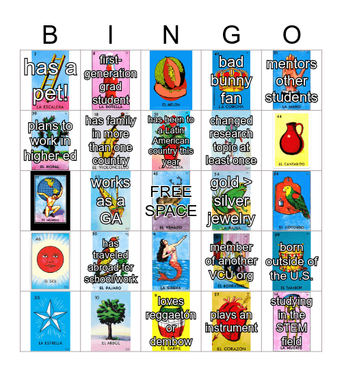 Mexican: Lotería Bingo Card