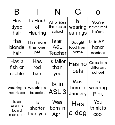 Find Someone Who... Bingo Card