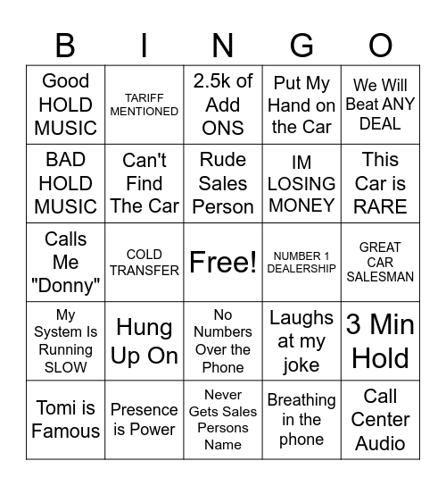 Delivrd BINGO STREAM Bingo Card