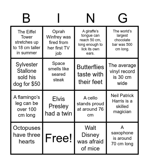 Sonnedou Bingo Card