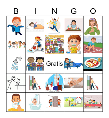 Verbos de Rutina Diaria Bingo Card