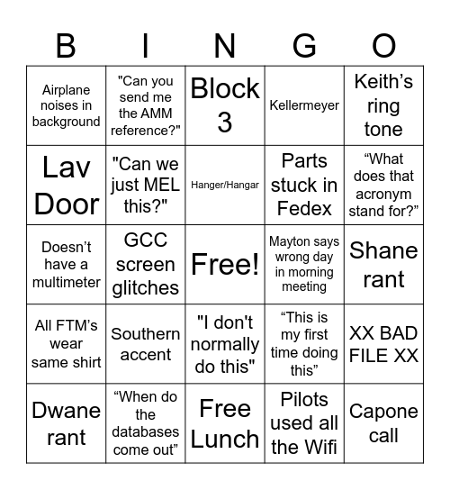 FTM WEEKLY Bingo Card