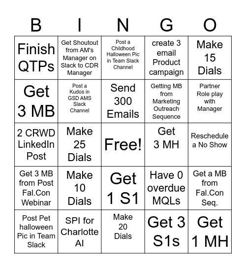 CDR Bingo Card