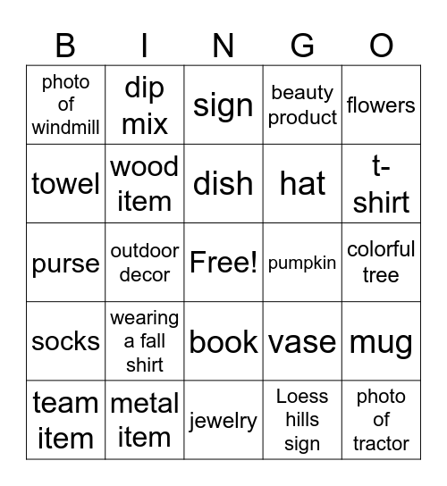 LOESS HIIILLS SCAVENGER HUNT Bingo Card