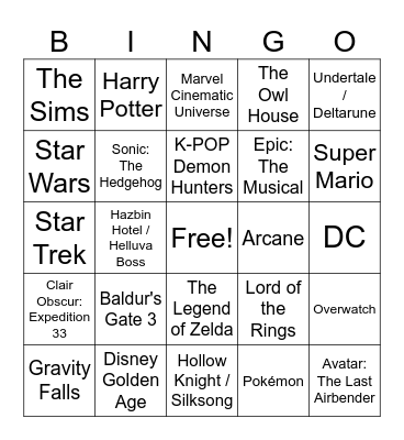 POLARIS-BINGO (no anime edition) Bingo Card