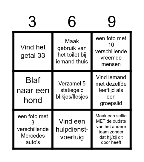 Houben Bingo Card