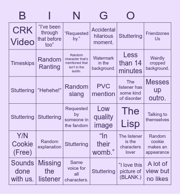 Kristina. P Bingo Card