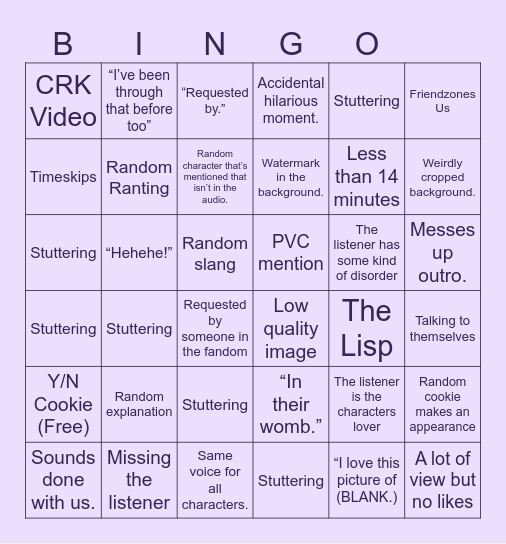 Kristina. P Bingo Card