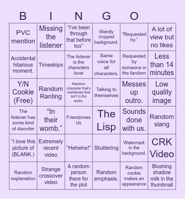 Kristina. P Bingo Card