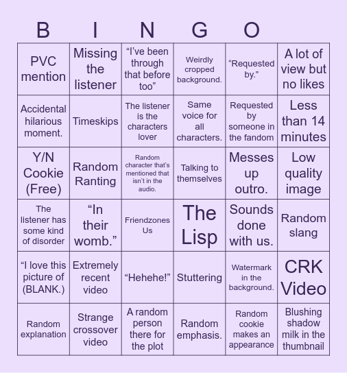 Kristina. P Bingo Card