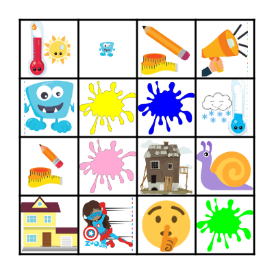 Adjectives Bingo Card