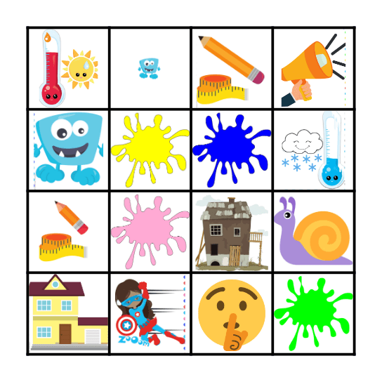 Adjectives Bingo Card