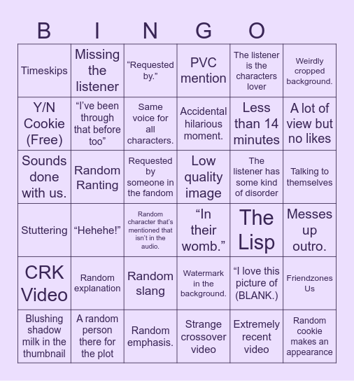 Kristina. P Bingo Card