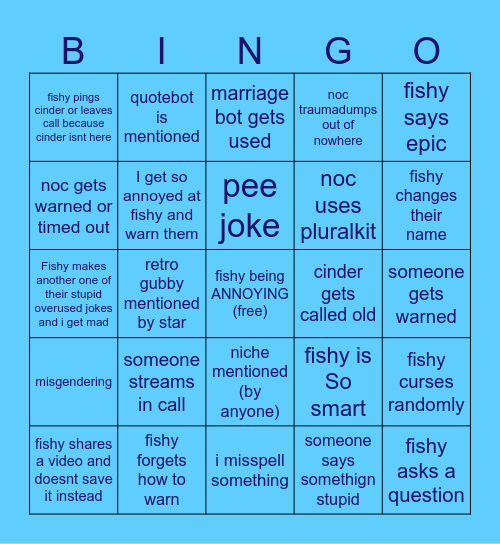 server bingo Card