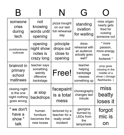 ADDAMS FAM Bingo Card