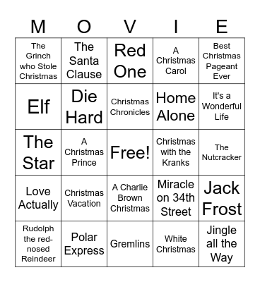 Christmas  Bingo Card