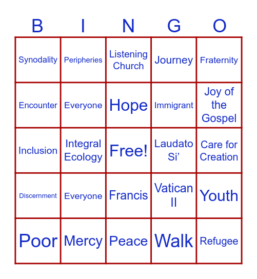 DILEXIT TE Bingo Card