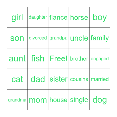 Family BINGO Card