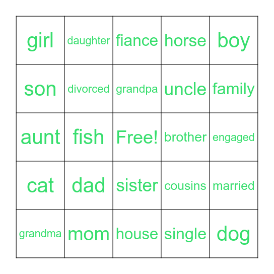 Family BINGO Card