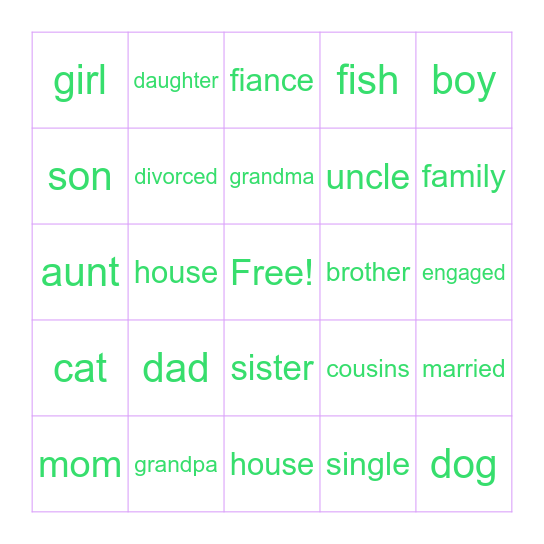 Family BINGO Card