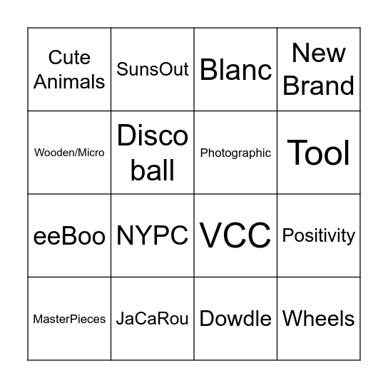 Untitled BingoOrange County, CA Puzzlers - Grid Game 4x4 Bingo Card
