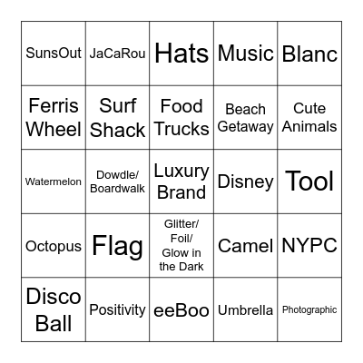 Orange County, CA Puzzlers Bingo - Spring/Summer 2026 Bingo Card