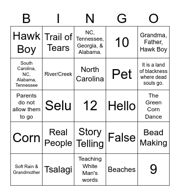Soft Rain Chapters 1-4 Bingo! Bingo Card