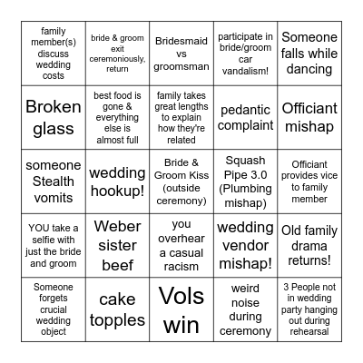 WEBER MICUS BINGO Card