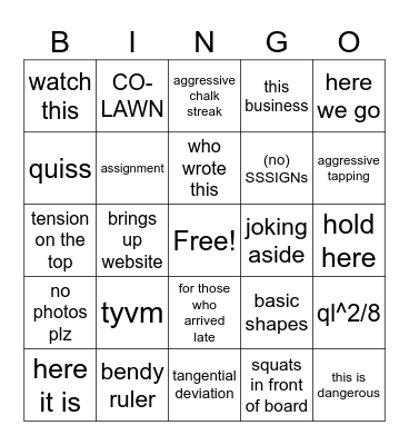 terje bingo Card