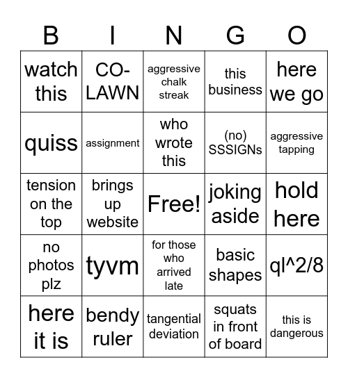 terje bingo Card