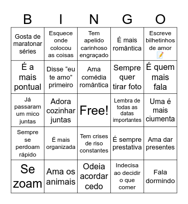 BINGO'S LOVE Bingo Card