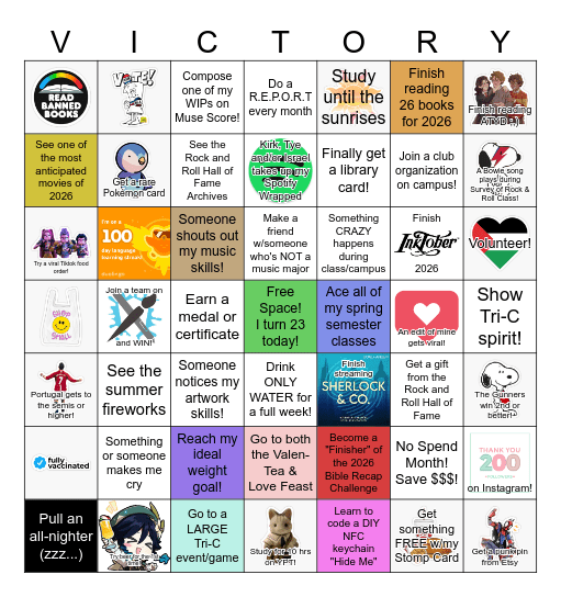 2026 Road to Bingo Card