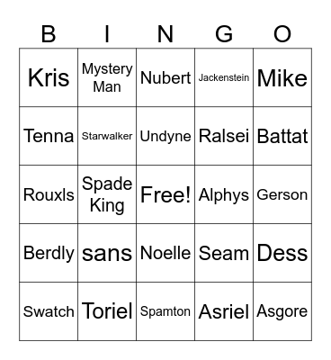 Test Bingo Card
