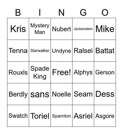 Test Bingo Card