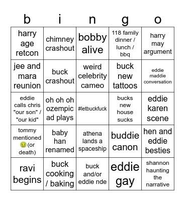 911 S9 bingo Card