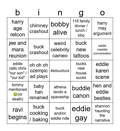 911 S9 bingo Card