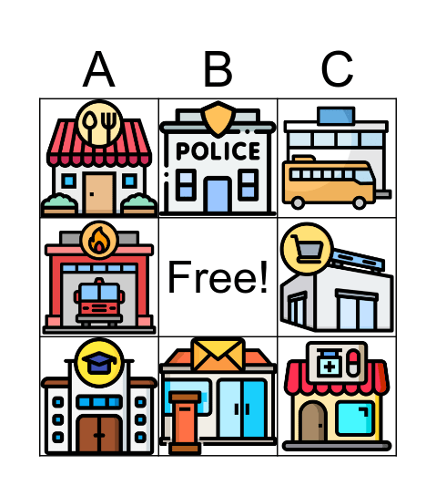 Places in the city bingo! Bingo Card