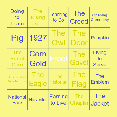 Fall FFA Bingo Card