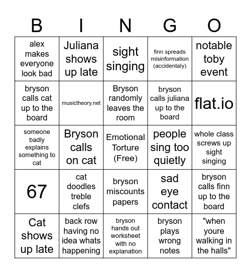 AP Theory Bingo Card