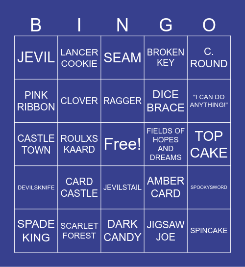 CHAPTER 1: CARD KINGDOM. Bingo Card